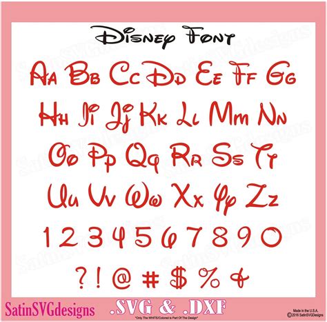 Disney Font Svg Instant Download Disney Cut File Font