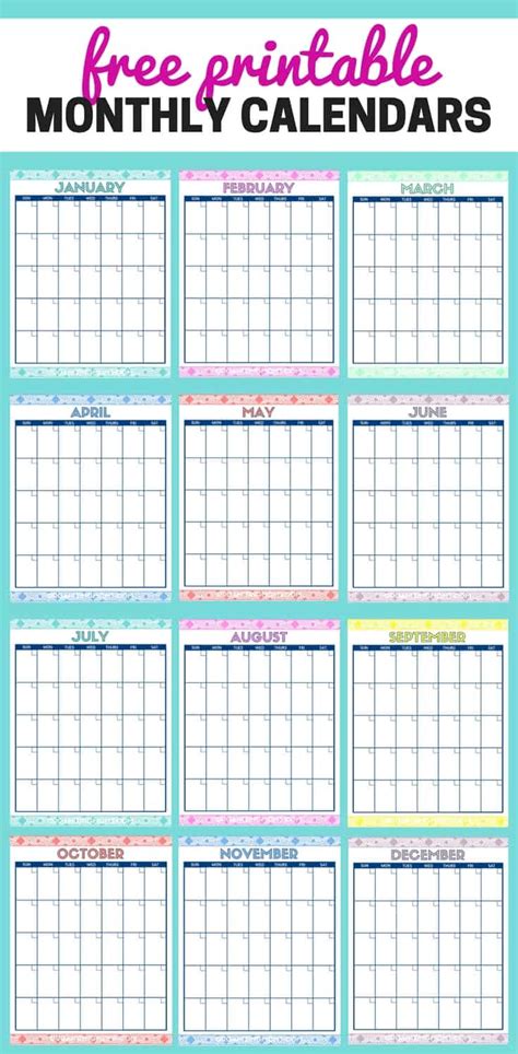 Create a free printable calendar. Cute Free Printable Monthly Calendars - Organizing Moms
