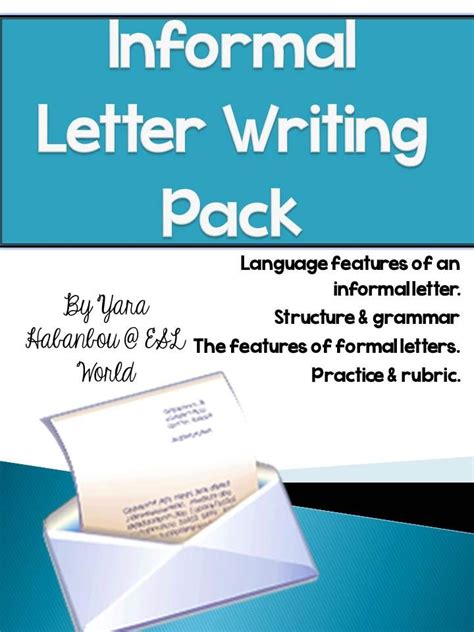 informal letter guided writing pack esl grades