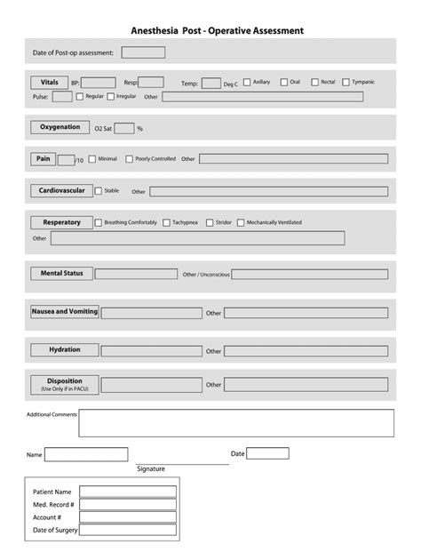 Anesthesia Post Form Fill Online Printable Fillable Blank Pdffiller