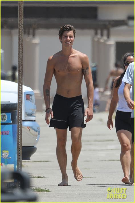 Shawn Mendes Goes Shirtless For Walk With Friends In Santa Monica