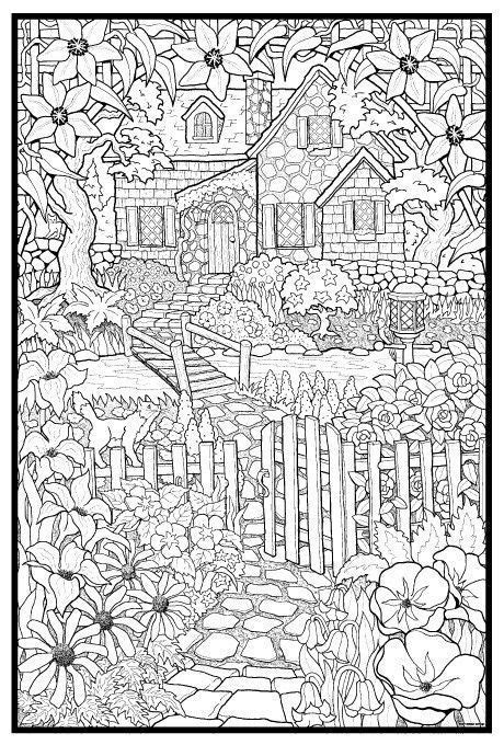 At times, even an adult can find enjoyment working on the pages. Cottage > Lots more coloring pages at: http ...