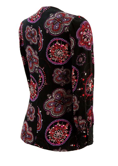 Emanuel Ungaro Parallele Blouse With Black Red And Purple Abstract