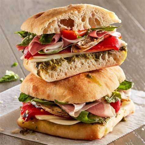 Artisan Focaccia Sandwich With Prosciutto Pesto And Artichokes Us Foods