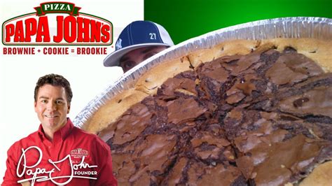 new papa john s brookie review 222 1 2 brownie and 1 2 cookie youtube
