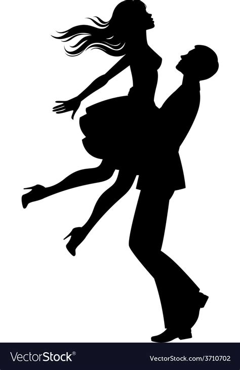 Silhouette Of Couple In Love Royalty Free Vector Image