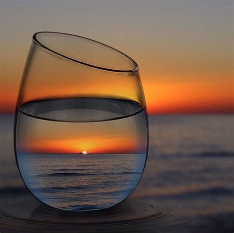 Through The Wine Glass Beach Sunset Sunrise Sunset Glass