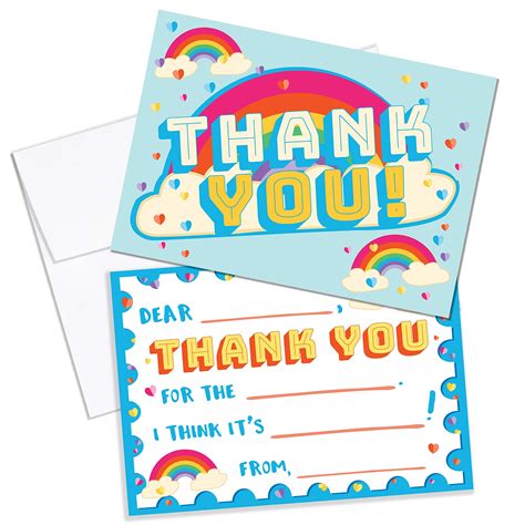Buy Fill In The Blank Thank You Cards For Kids 25 Thank You Cards Kids