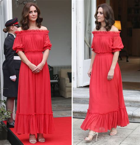 Kate Middleton Pictures Duchess Of Cambridge Sexy In Off Shoulder Red