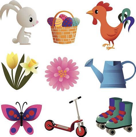 Set Of Spring Stuff Vector Art Illustration Vector Art Illustration