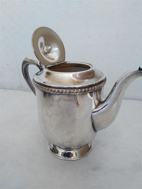 Antique Sheffield Silver Teapot By Viners Alpha Plate England 1950s