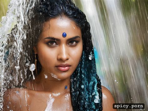 image of taking shower indian woman wet tied hair soap spicy porn