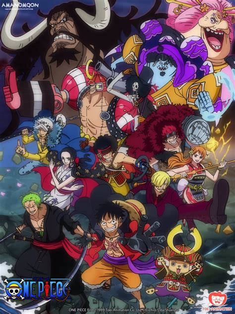 One Piece Onigashima Artwork Mugiwara Store Poster Redraw In Anime