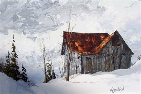 Original Oil Painting By James Lorimer Keirstead Landscape Of Old Barn