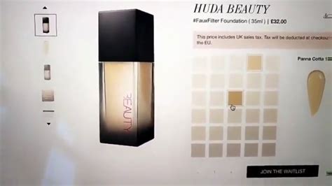 Huda Beauty Foundation Shade Matching Guide Faux Filter Foundation