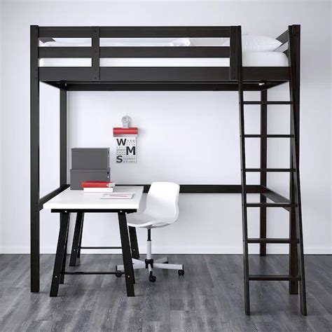 StorÅ Loft Bed Frame Black Fulldouble Ikea In 2020 Modern Loft