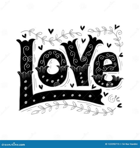 Love Hand Drawn Lettering Stock Vector Illustration Of Label 122290715
