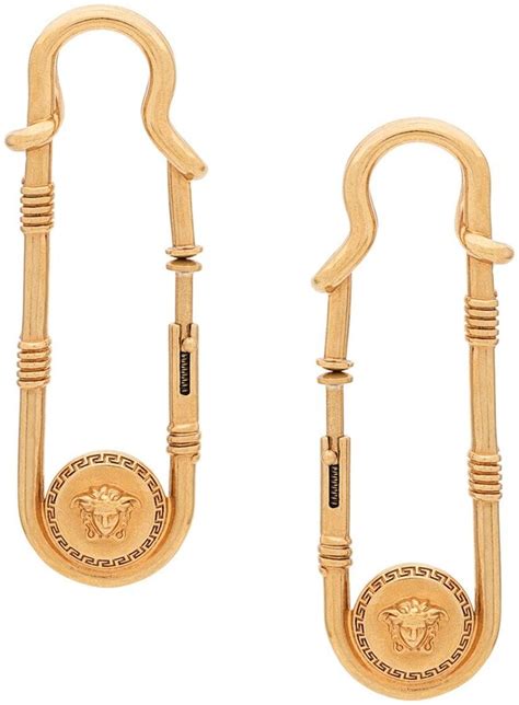 Versace Medusa Safety Pin Earrings Shopstyle