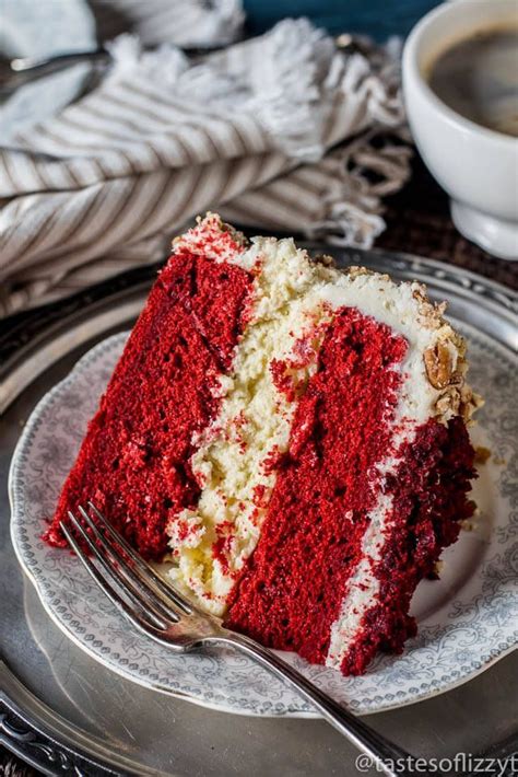 Red Velvet Cheesecake {3 Layers With Cream Cheese Frosting} Recipe Red Velvet Cheesecake