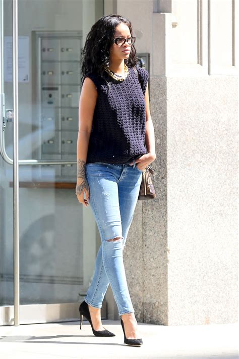 Rihanna In Jeans Out In New York City June 2014