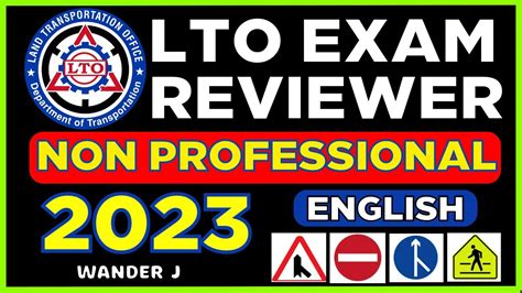 2023 Non Pro English Lto Exam Reviewer Non Professional Drivers