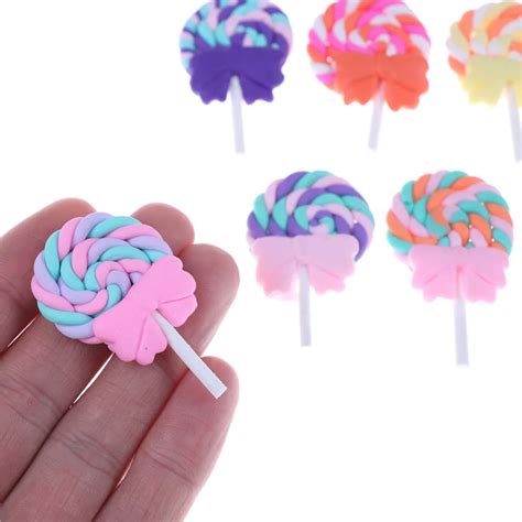 5 Piecesset Colorful Miniature Simulation Lollipop Candy 112 Scale