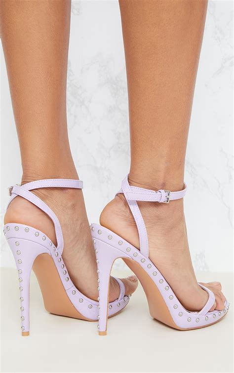 Lilac Studded Strappy Sandal Prettylittlething Aus