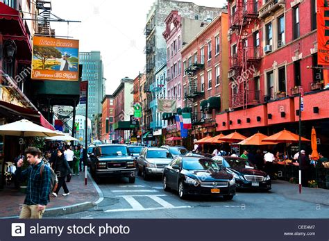 Little Italy New York City Street Scene Stock Photo