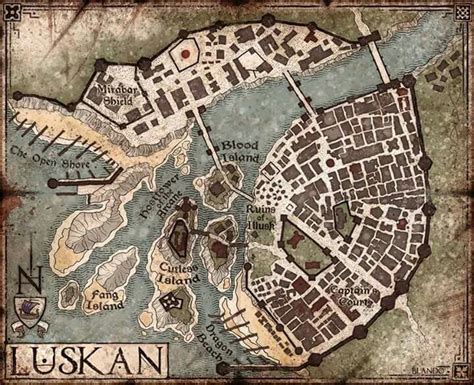 Luskan Map Fantasy City Map Fantasy Map Fantasy City