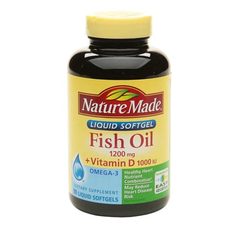 Nature Made Fish Oil 1200 Mg Vitamin D Liquid Softgels 1source