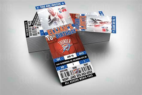 Oklahoma City Thunder Sports Ticket Style Party Invites Sports Party