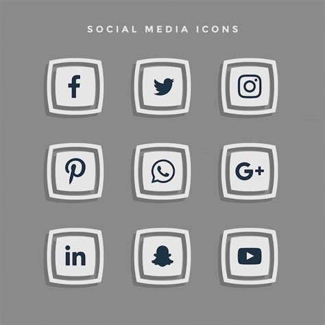 Conjunto De Iconos De Redes Sociales Gris Vector Gratis