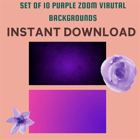 Set Of 10 Purple Zoom Digital Virtual Backgrounds Perfect For Etsy