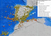 Mapa de terremotos con información sísmica de España | GeaMap.com ...
