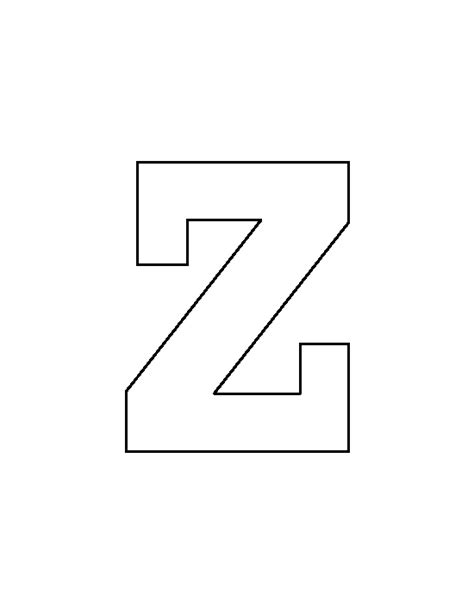 Printable Lowercase Letter Z Template Letter Stencils Printables