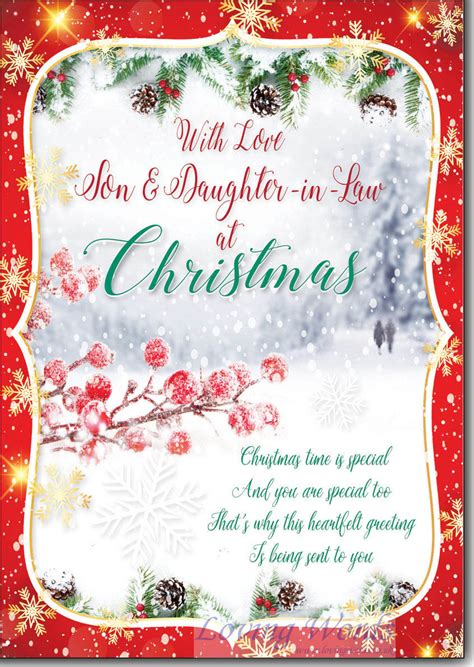 Son And Daughter In Law At Christmas Greeting Cards By Loving Words