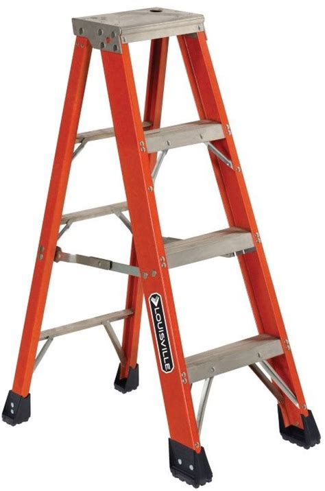 4′ Fiberglass Step Ladder Waluminum Top 375lb Rated Black Bear Ladder