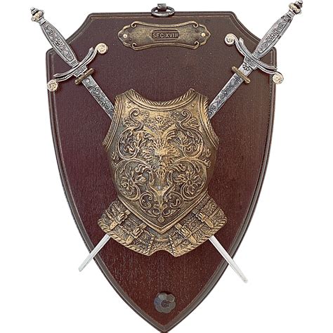 Ancient Armoury Mini Breastplate and Swords Display Plaque | Sword display, Display plaques ...