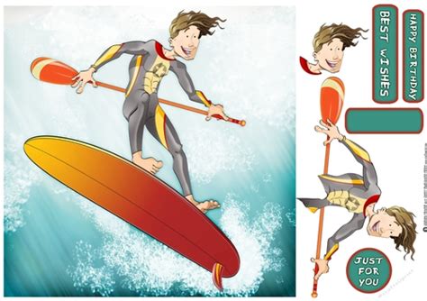Paddle Surf Dude 8x8 Quick Card Cup988892437 Craftsuprint