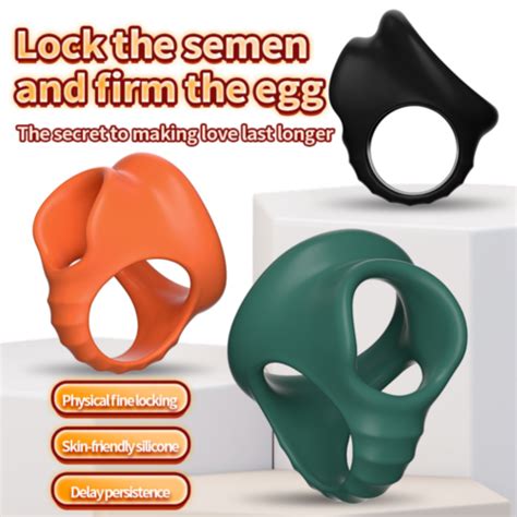Men Male Scrotum Testicle Squeeze Rings Cage Soft Stretcher Enhancer