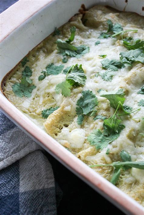 Cover with a thick layer of cheese. Tomatillo Sour Cream Chicken Enchiladas | Recipe ...