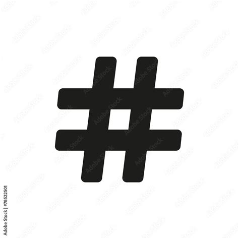 The Hash Icon Hashtag Symbol Flat Stock Vector Adobe Stock