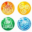 "Four Element Symbols Sticker Pack Avatar the Last Airbender" Sticker ...