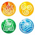 Four Element Symbols Sticker Pack Avatar the Last Airbender Sticker by ...
