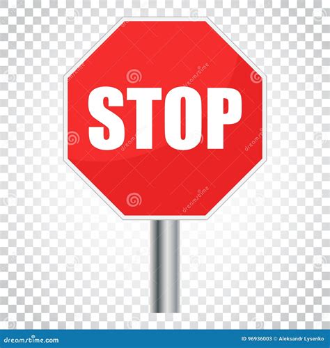 Red Stop Sign Vector Icon Danger Symbol Vector Illustration Stock