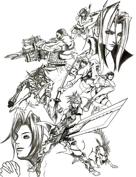 Coloring pages for kids fantasy coloring pages. Coloring page Final Fantasy : Final Fantasy VII 2