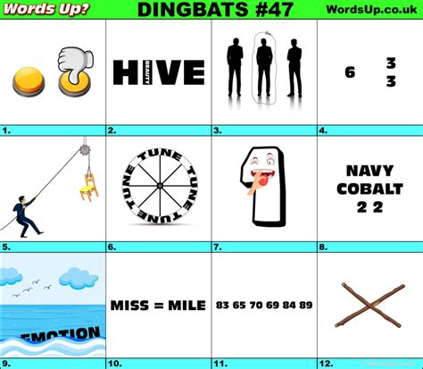 Printable Dingbats 47 Rebus Puzzles Word Up Word Play Puzzle Books