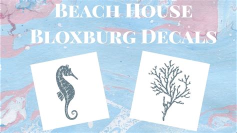 Beach House Bloxburg Art Decals With Codes Youtube