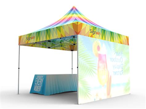 10x10 custom canopy tents let you build higher brand value with its extremely catchy shape and graphics. 10x10 Custom Pop Up Canopy Tent Combos 15 - Signwin