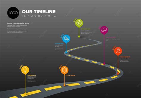 Infographic Timeline Template With Pointers Minimalistic Schedule